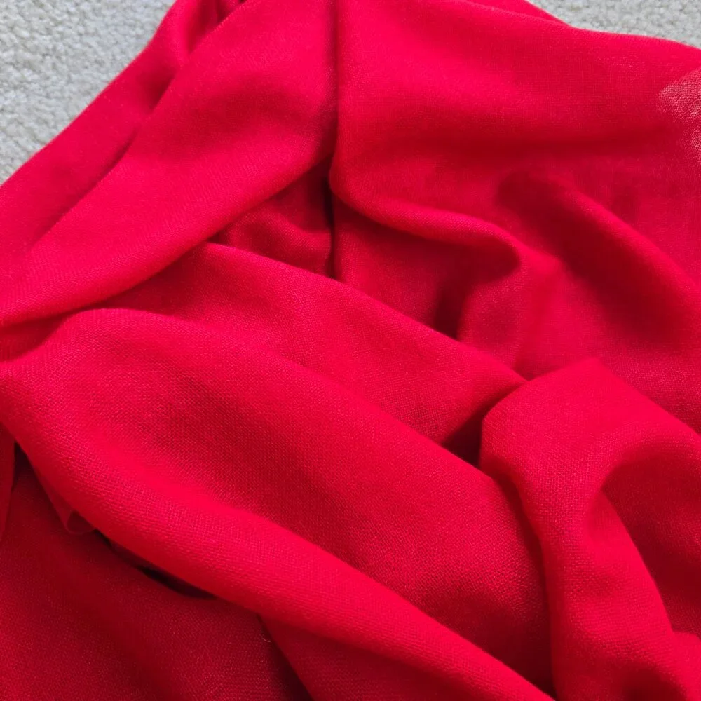 Lightweight Cashmere Wool Scarf Red